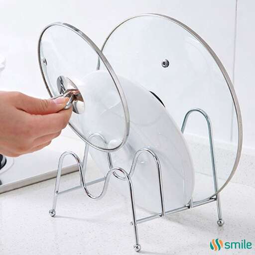 the metal stand is designed to look like a mirror.