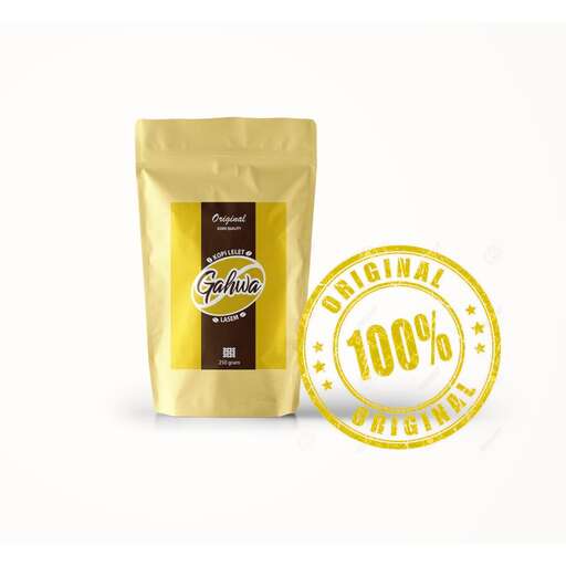 a bag of coffee isolated on a white background.