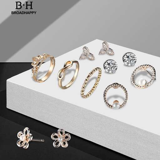 a collection of 18k gold rings