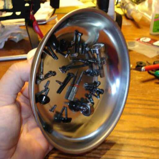 the inside of the metal bowl is a magnetic strip.
