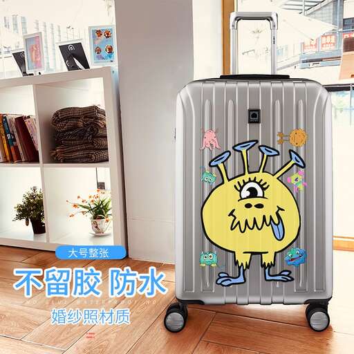a suitcase with a cartoon character on it.