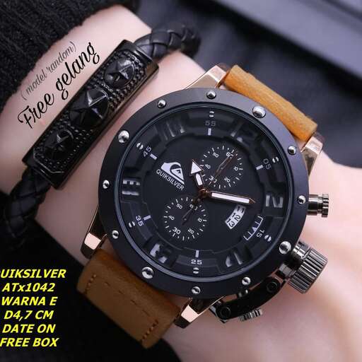 wrist watch with a leather strap