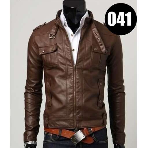 leather jacket with a leather belt