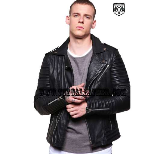 leather jacket with a zipper