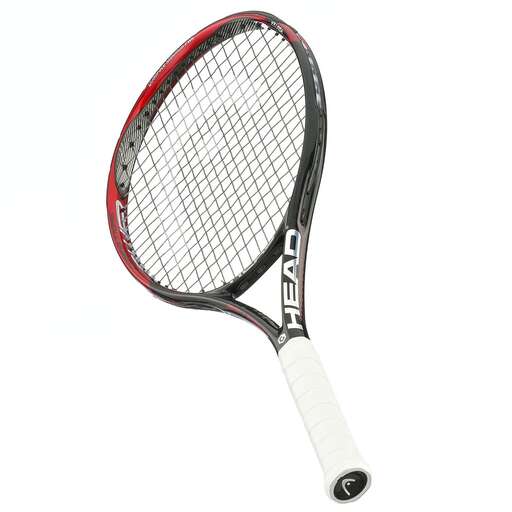 a close up of a tennis racket