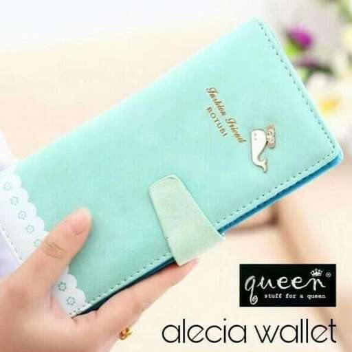 a wallet that is blue in color.