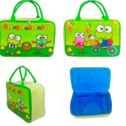the bag is made from plastic and has a plastic bag in it.