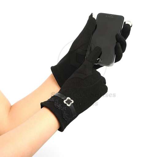a glove with a black glove on a white background