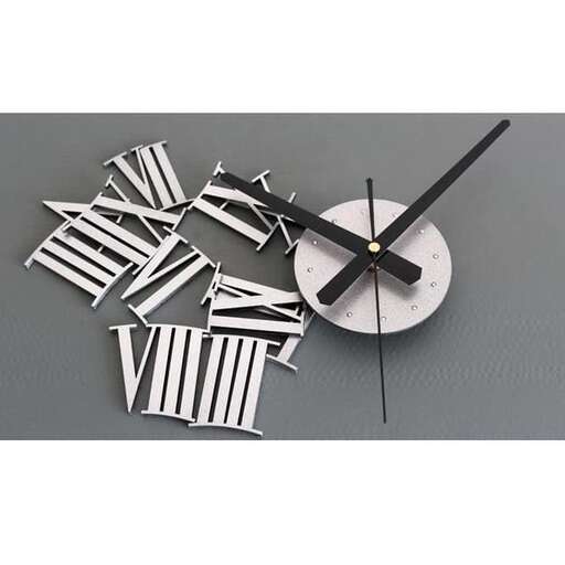 a clock with a black and white pattern.