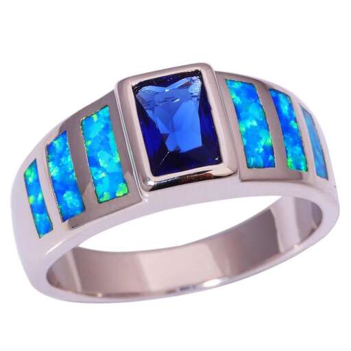this ring is made with blue, green and blue sapphires.
