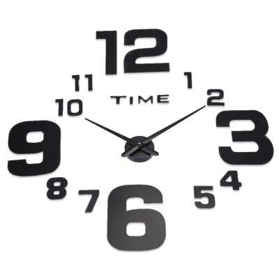 a clock with black hands and a white background.