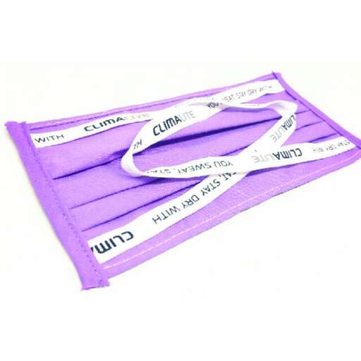 a purple and white paper with a white tape measure.