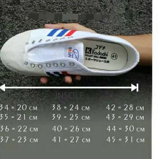 size comparison of the size of a pair of shoes