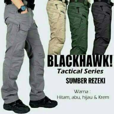a pair of men's pants with a black shirt and khaki pants.