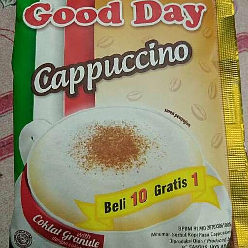 a bag of coffee with a cup of coffee in it.