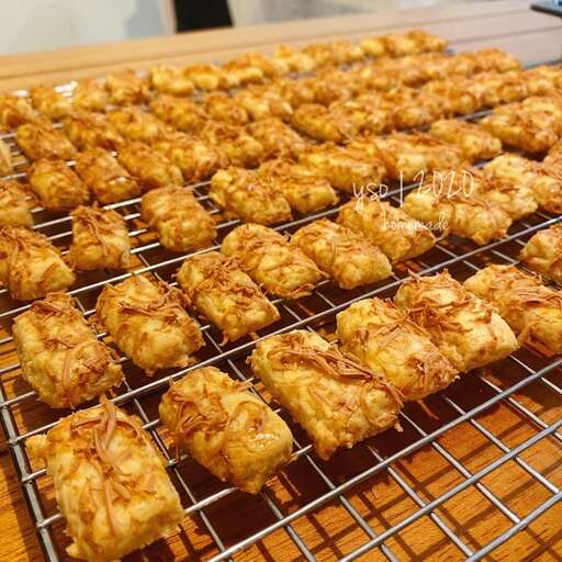a close up of food on a grill