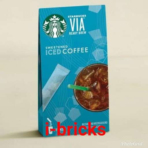a box of coffee with a straw in it.