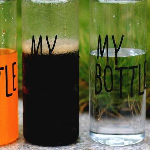 my bottle and a glass i made for my mom.