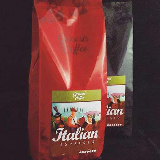 a bag of italian food on a table.