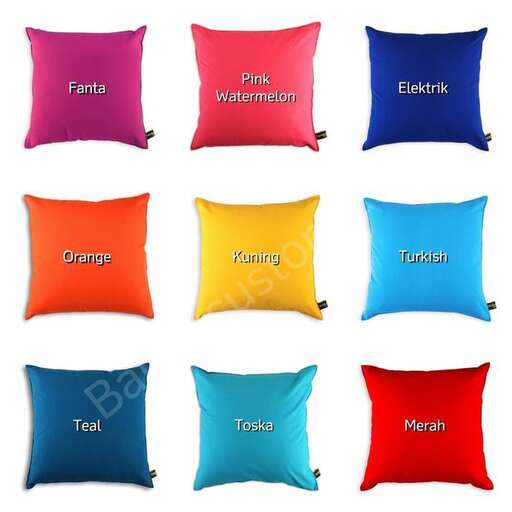 a set of colorful pillows with the word