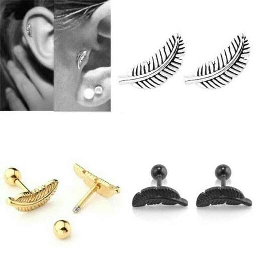 earrings with a black and gold chain