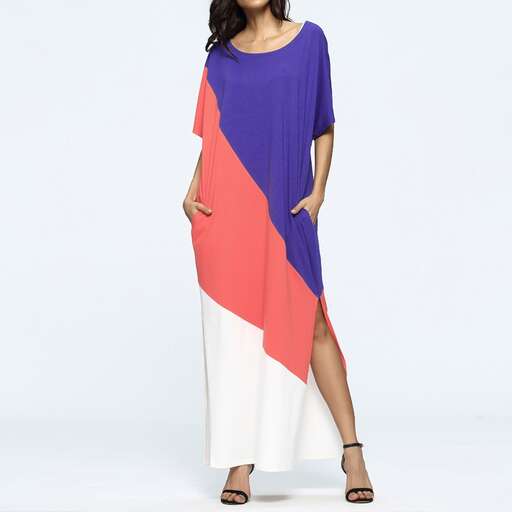 a bold and colorful maxi dress with a bold, bold, geometric pattern.
