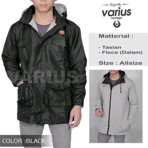 men's jacket in black with a hood