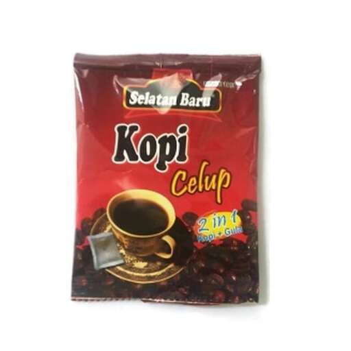 a bag of coffee with a gold leaf.