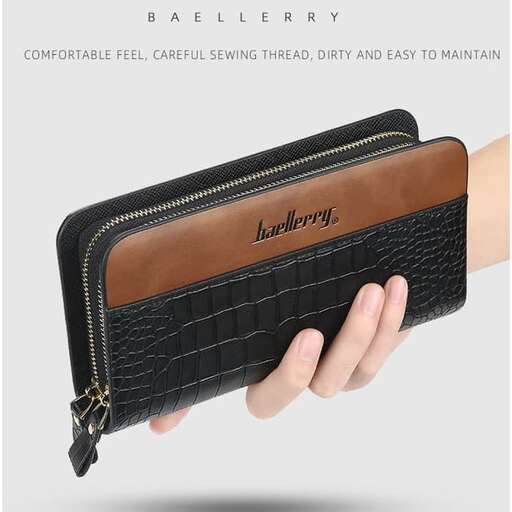 leather wallet with a zipper