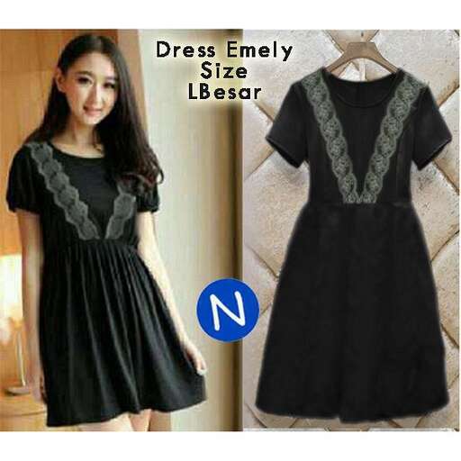 black dress with lace trim and a collar