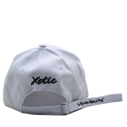 white hat with a black logo
