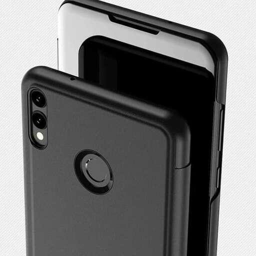 a close up of a cell phone case with a camera on it.