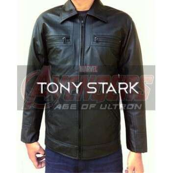 a black leather jacket with a hood