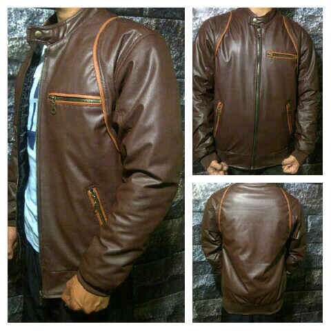 leather jacket with a zipper