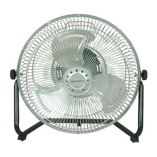 a fan with a metal frame.