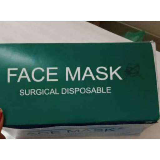 a box with a face mask on it.