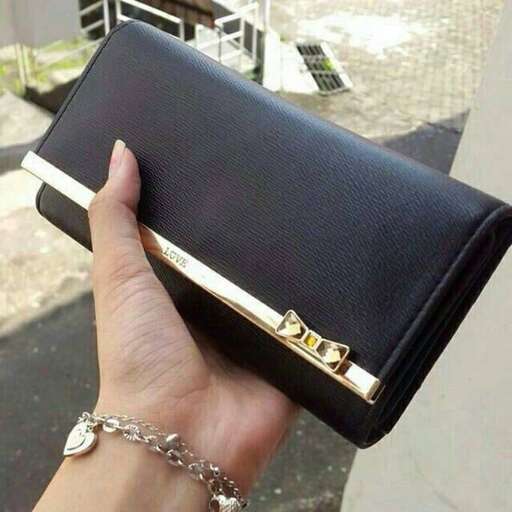 wallet with a gold zipper