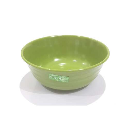 a green bowl in white background