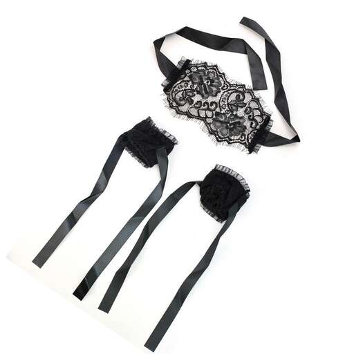 black and white dress with lace detail.