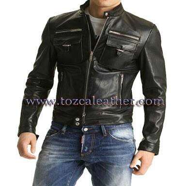 a leather jacket with a zipper