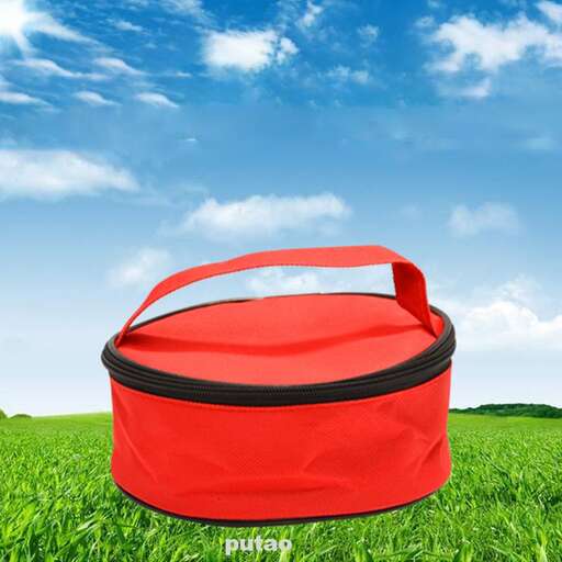 red bag on the grass