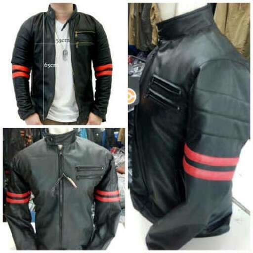 leather jacket with a black leather jacket