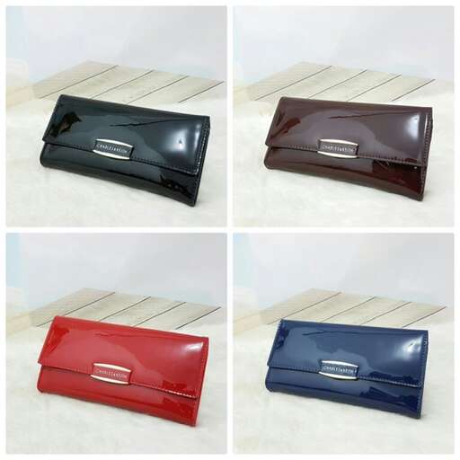 red wallet in a blue color