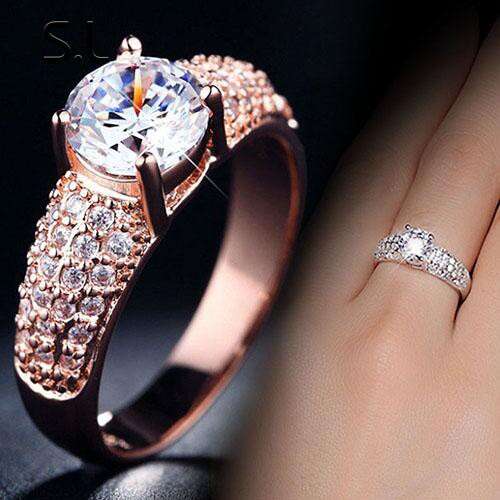 engagement ring with a diamond