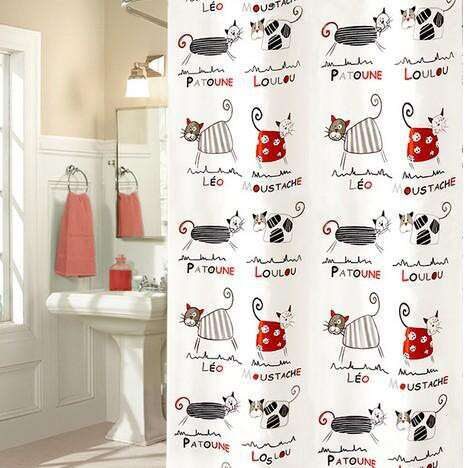 bathroom shower curtain in the bathroom