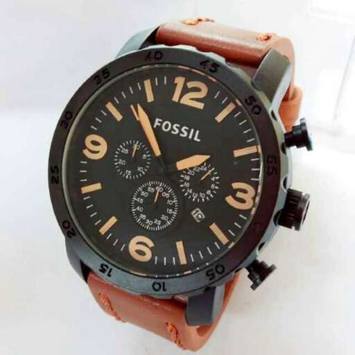 the watch is made of leather and is a very unique watch.