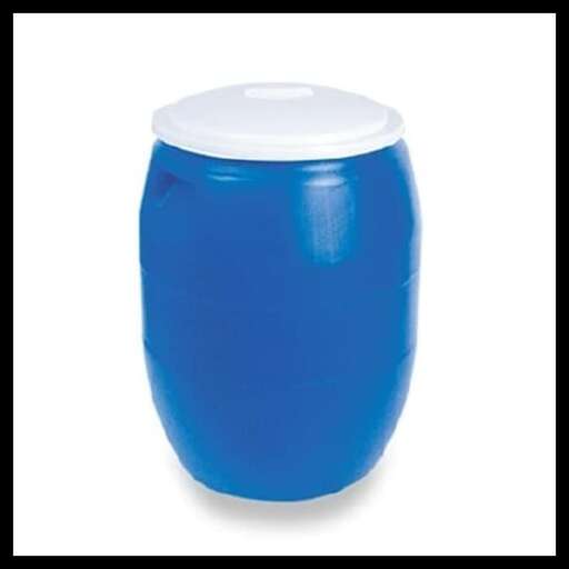 blue glass jar with lid.