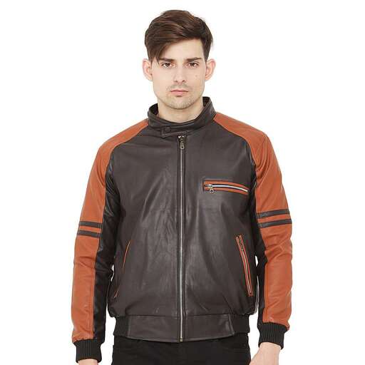 men's leather jacket with a zipper