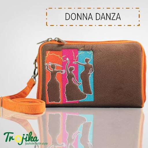 the bag is made of leather and has a custom design.