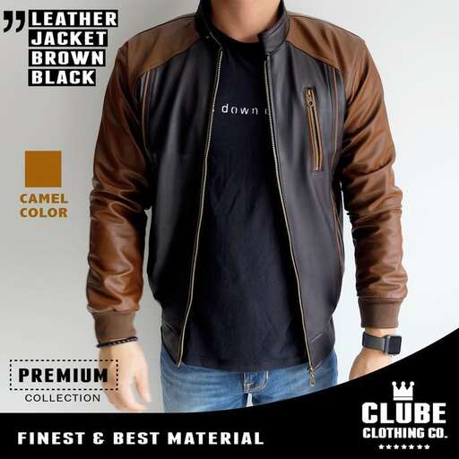 leather jacket with a zipper